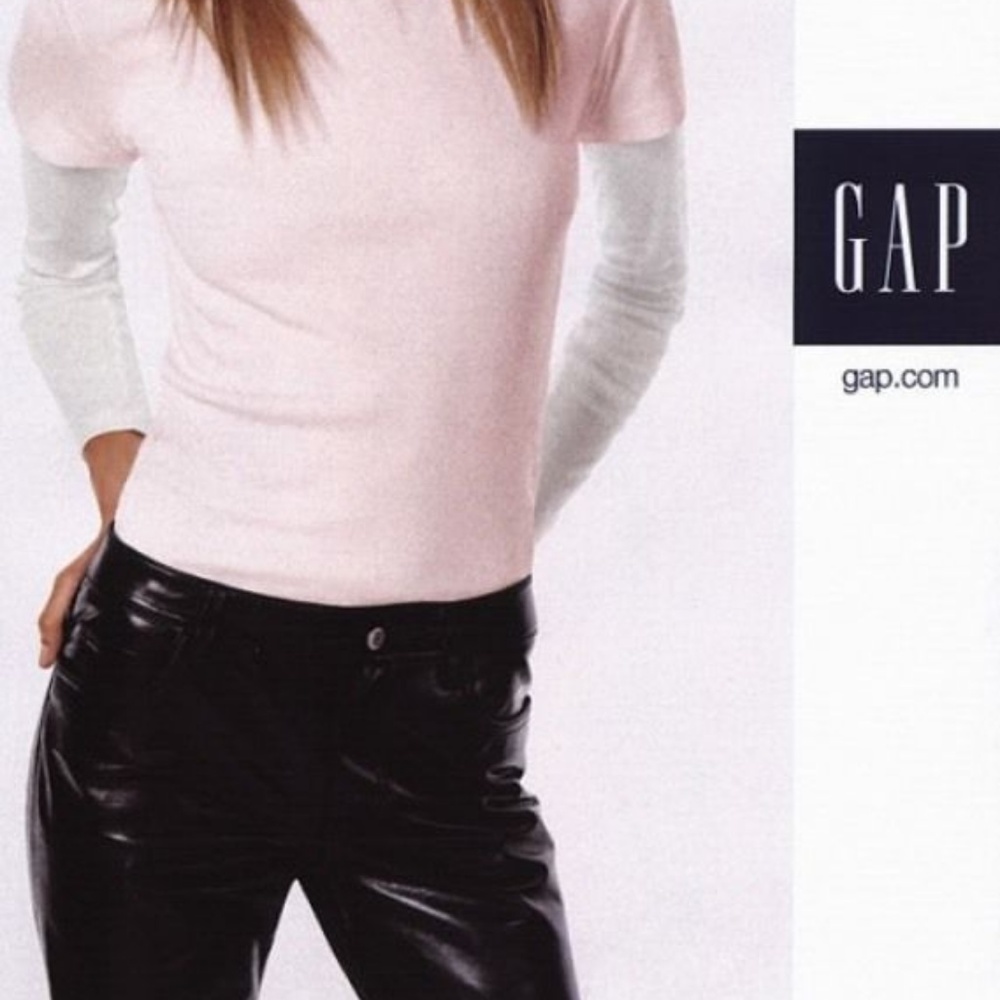 2000 Gap black  leather pants boot cut never worn